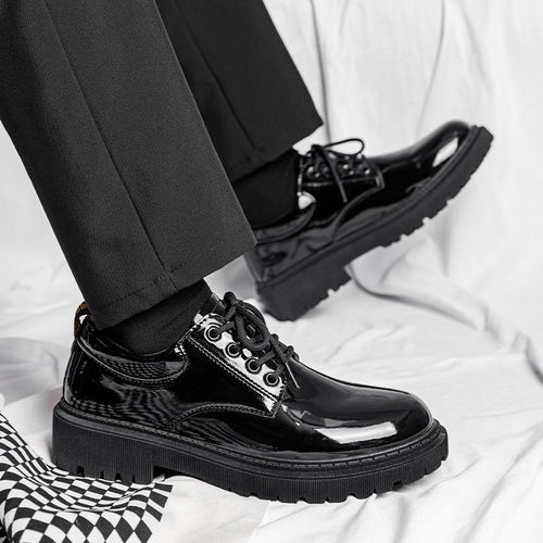 Damen Modische Schnürschuhe mit glänzender Oberfläche und rutschfester Sohle R&B