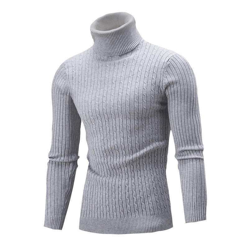 Herren Rollkragenpullover mit strukturiertem Zopfmuster und modernem Schnitt R&B