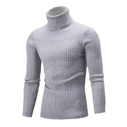 Herren Rollkragenpullover mit strukturiertem Zopfmuster und modernem Schnitt R&B