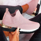 Damen sportliche Slip-On Sneakers mit innovativem Strickdesign R&B