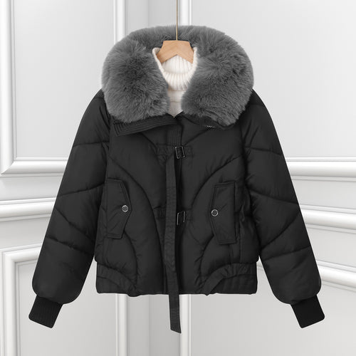 Damen Wattierte Winterjacke mit luxuriösem Kunstfellkragen und praktischen Taschen R&B