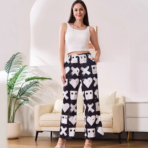 Damen Freizeithose mit kreativem Grafikdesign R&B