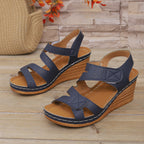 Damen Komfortable und elegante Keil-Sandalen mit verstellbaren Riemen