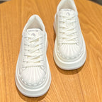 Damen Sneaker mit modischem Plateau und plissierter Vorderkappe R&B