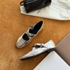 Damen Elegante Mary Jane Ballerinas mit modischem Riemchen und bequemem Fußbett R&B