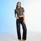 Damen Weite High-Waist Jeans mit klarer Schnittführung