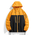 Herren winddichte Funktionsjacke mit stylischem Farbkontrast und praktischen Taschen R&B
