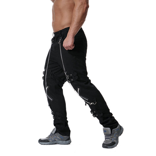 Herren Cargo-Hose mit vielseitigem Schnitt und auffälligen Schnallen R&B