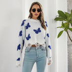 Damen Strickpullover mit einzigartigem Schmetterlingsdesign und trendigem Fransenabschluss R&B