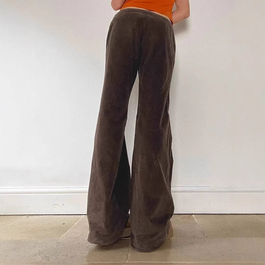 Damen Flared Hose aus weichem Stoff mit hohem Bund R&B