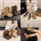 Damen Stiefel mit weichem Wildleder und rutschfester Sohle R&B