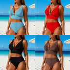 Damen Stütz-Bikini-Set mit elegantem V-Ausschnitt