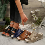 Damen Wedge-Pantolette mit verstellbaren Riemen und atmungsaktivem Fußbett