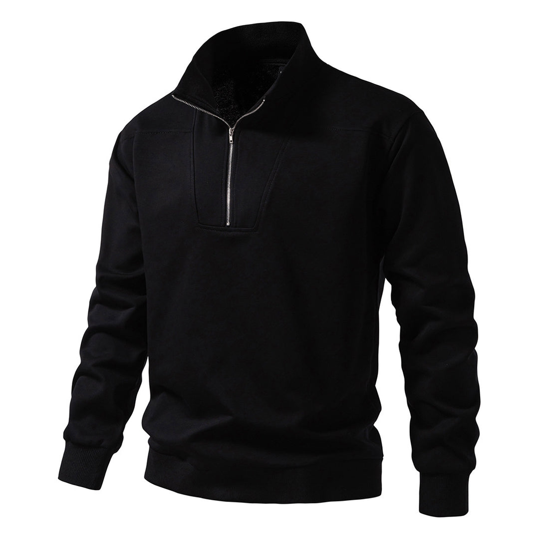 Herren modischer Sweatpullover mit stylischem Stehkragen und praktischem 1/4 Reißverschluss R&B