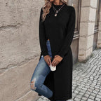 Damen elegantes Strickkleid mit seitlichen Schlitzen R&B