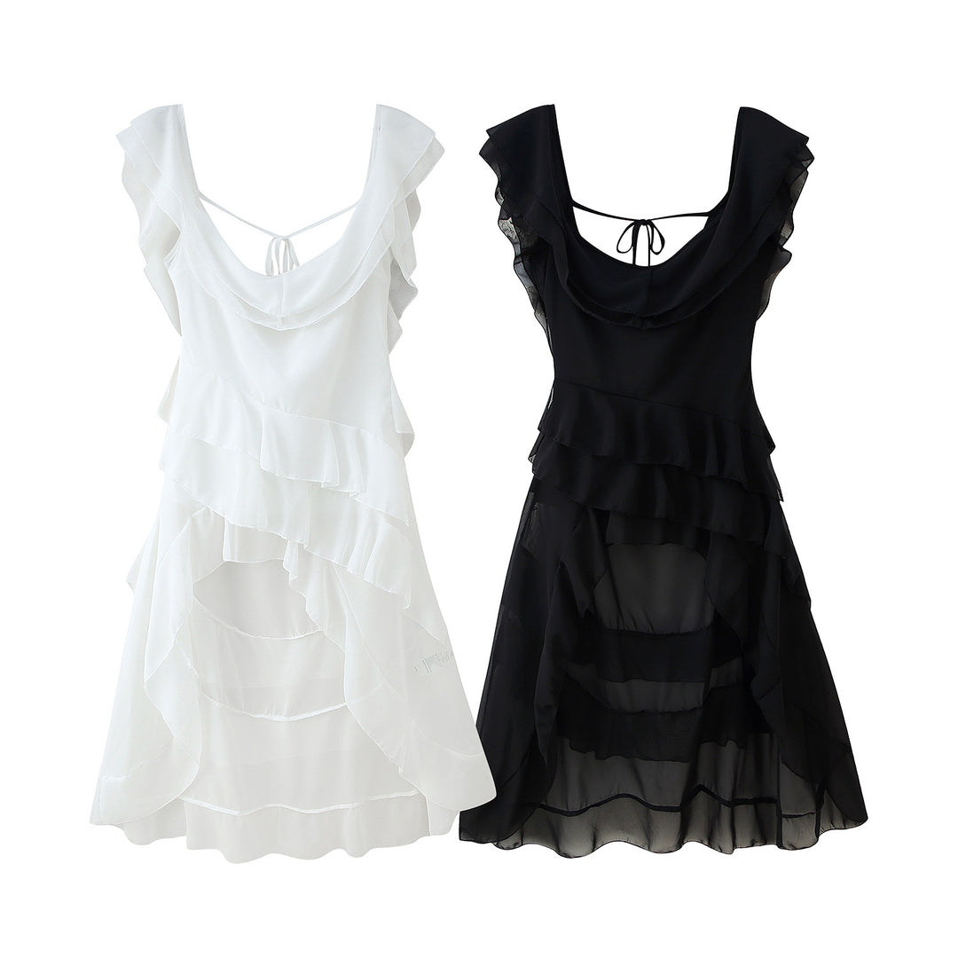 Damen Voluminöses Rüschensommerkleid R&B