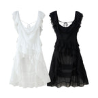 Damen Voluminöses Rüschensommerkleid R&B