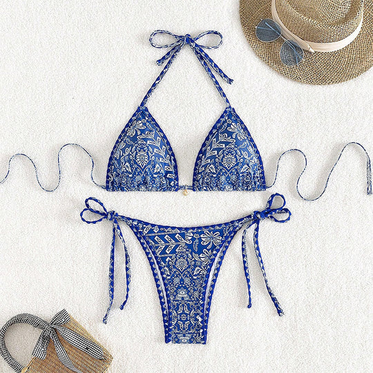 Damen Triangel-Bikini mit verstellbaren Raffungen R&B