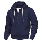 Herren Kapuzenpullover mit halbem Reißverschluss und hochwertigen Materialien R&B