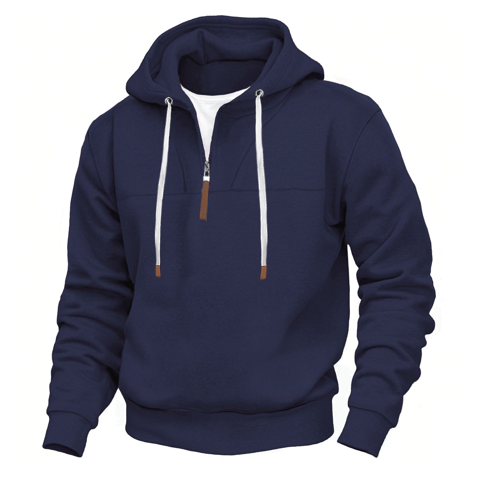 Herren Kapuzenpullover mit halbem Reißverschluss und hochwertigen Materialien R&B
