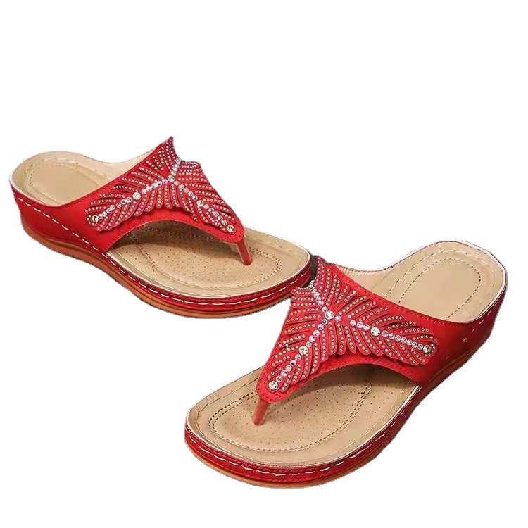 Damen elegante Flip-Flops mit funkelnder Verzierung R&B