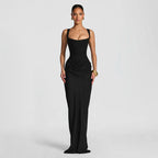 Damen Elegantes Maxikleid mit drapiertem Oberteil und schmalem Schnitt R&B
