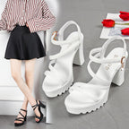 Damen Elegante Plateau-Sandalen mit geschwungenem Riemendesign R&B