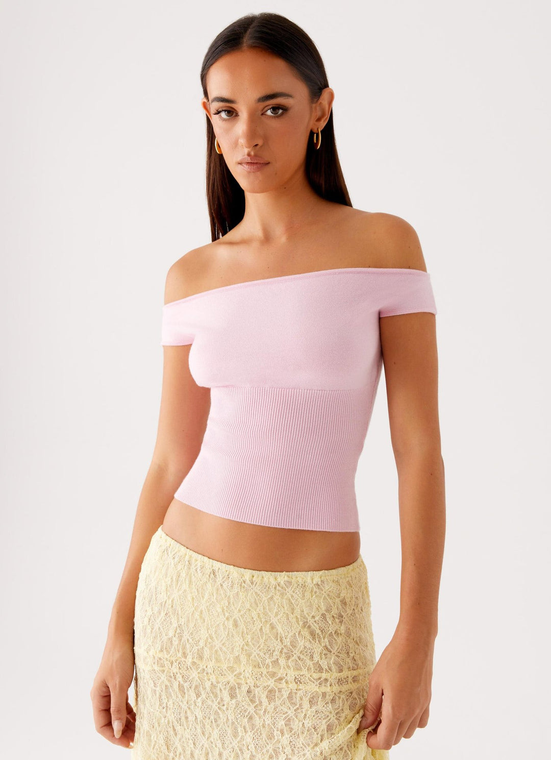 Damen Off-Shoulder Rippoberteil R&B
