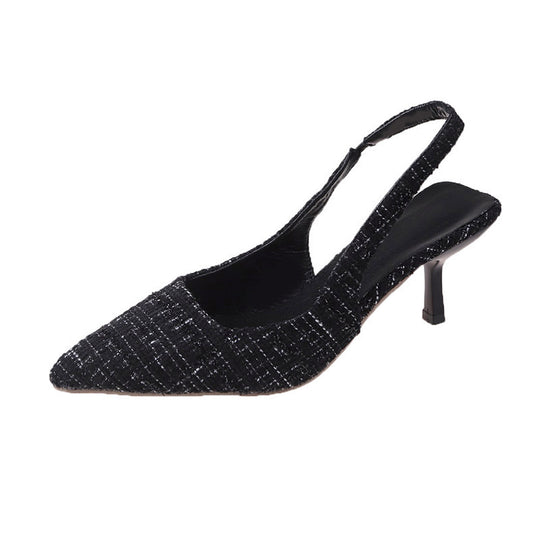 Damen stilvolle Slingback-Pumps aus strukturiertem Stoff mit eleganter Fersengestaltung R&B