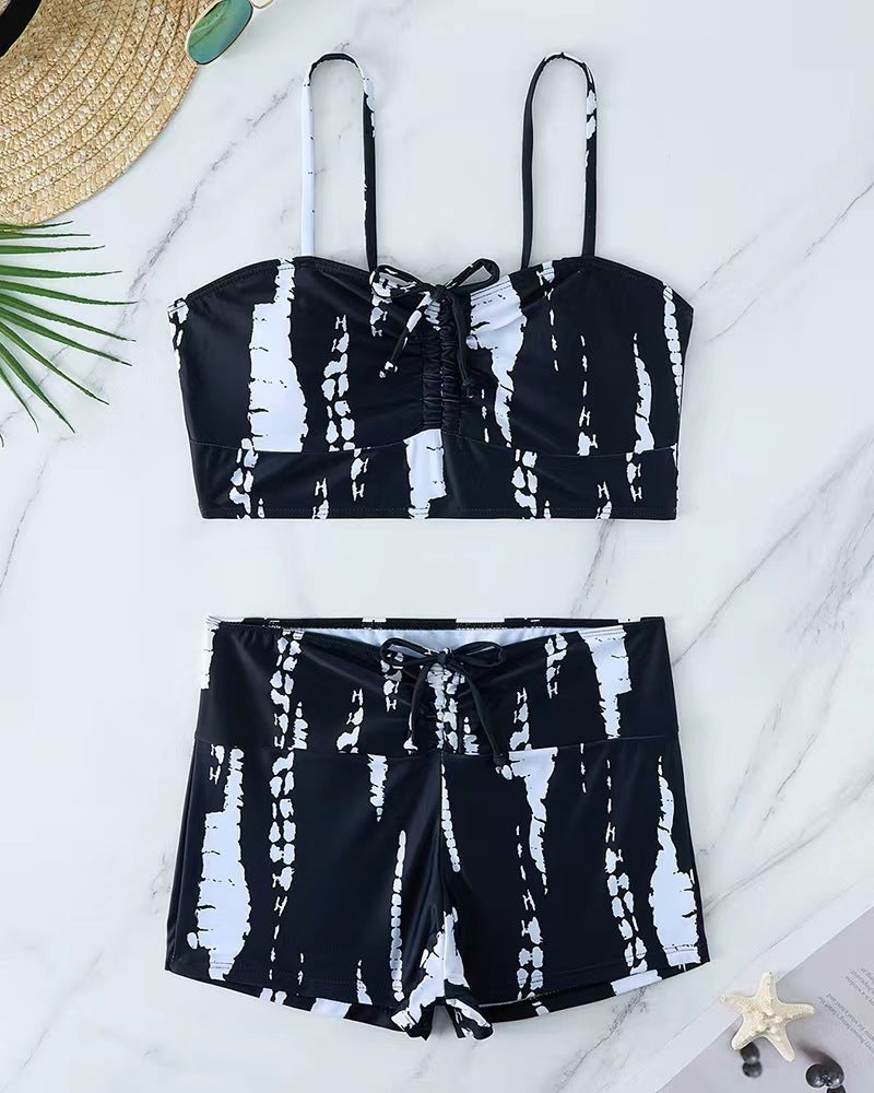 Damen Bikini mit floralem Rüschendesign und verstellbaren Trägern R&B