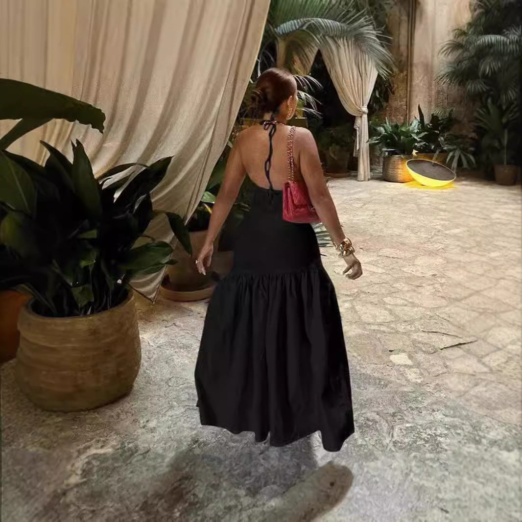 Damen Elegantes Strandkleid mit seitlichem Schlitz und tiefem V-Ausschnitt R&B