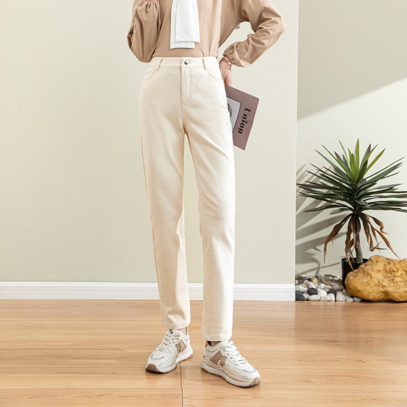 Damen Chino Stoffhose mit Hochbund