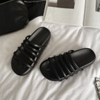 Damen modische Riemensandalen mit ergonomischem Fußbett