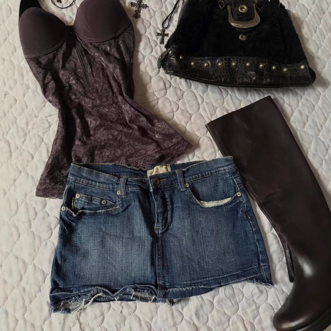 Damen Jeans-Shorts im Vintage-Stil R&B