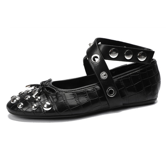 Damen Ballerinas mit modischem Strass-Detail und dekorativem Riemendesign R&B