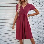 Damen Jumpsuit mit figurbetontem Wickeldesign und elegantem V-Ausschnitt R&B