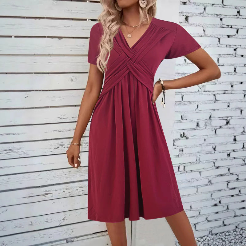 Damen Jumpsuit mit figurbetontem Wickeldesign und elegantem V-Ausschnitt R&B