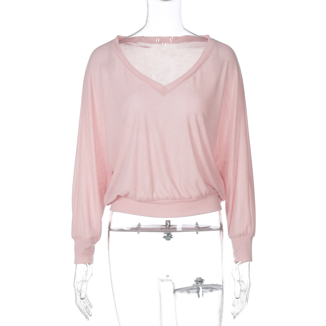 Damen Oversize T-Shirt mit tiefem V-Ausschnitt R&B