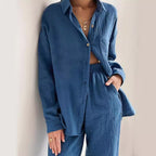 Damen Lässiges Zweiteiler-Set aus leichtem Material mit weitem Schnitt
