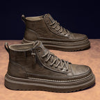 Damen Modische High-Top Stiefel mit rutschfester Sohle und praktischem Reißverschluss