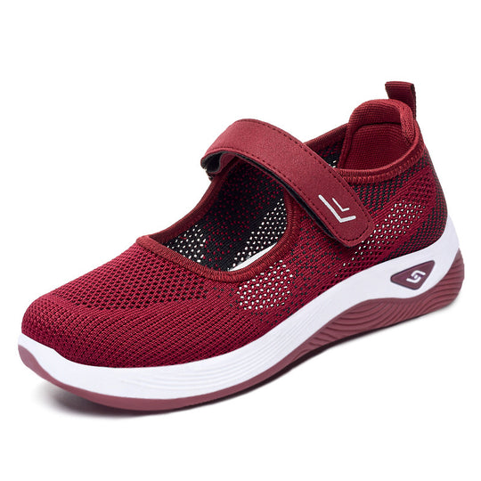 Damen Sportliche Sneakers mit Klettverschluss und atmungsaktiver Netzstruktur R&B