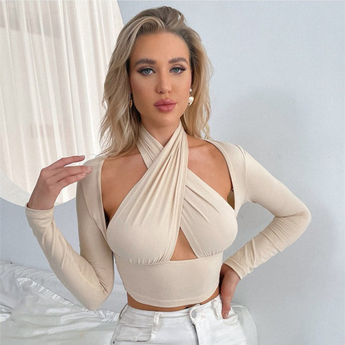 Damen Cropped Top mit innovativem Wickeldesign R&B