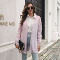 Damen lockere Strickjacke mit modischem Streifenmuster R&B