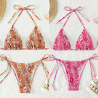 Damen Triangel-Bikini mit trendigem Rüschendesign