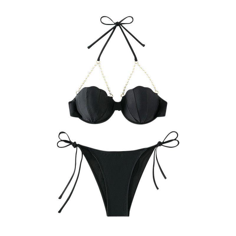 Damen Bikini-Set mit eleganten Muschel-Design und raffinierten Trägerdetails R&B
