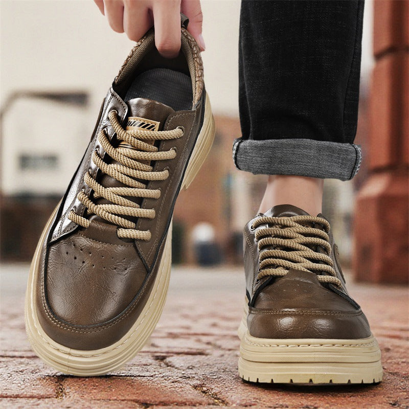 Damen Casual Leder Sneakers mit rutschfester Sohle und atmungsaktiver Oberfläche R&B