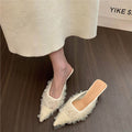 Damen elegante Mules mit rüschendem Design R&B