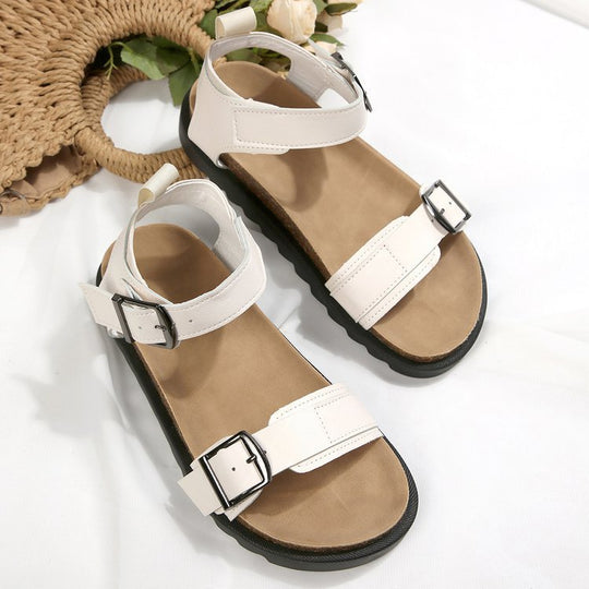 Damen verstellbare Riemchen-Sandalen mit komfortabel gepolsterter Sohle R&B
