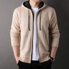 Herren modische Strickjacke mit Kapuze und weich gefüttertem Innenfutter R&B