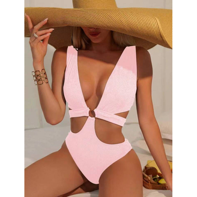 Damen Cut-Out Badeanzug mit elegantem Wickeldetail R&B